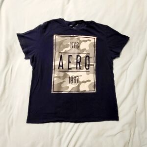 Aeropostale Navy Blue Camo Logo‎ Shirt Sz XL